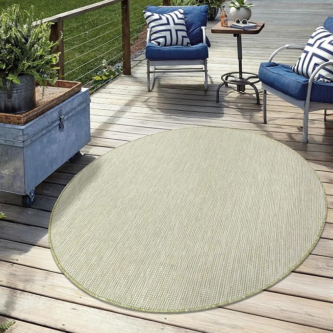Keen Home Design Terrace Outdoor Round Rug - 8ft Round Washable Indoor/Outdoor by KeenHomeDesign